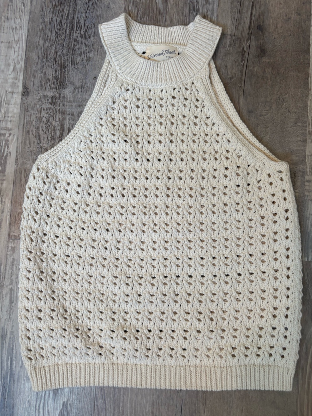 Universal Thread Cream Crochet Knit Top Size S NWT